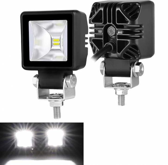 Комплект 4 Броя LED Халогени Фарове за Джип Офроуд Offroad с бял DRL