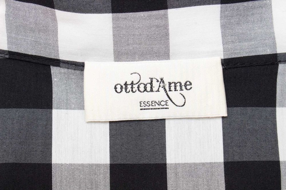 Otto D'Ame дизайнерска дамска рокля в каре черно бяла миди дължина 38