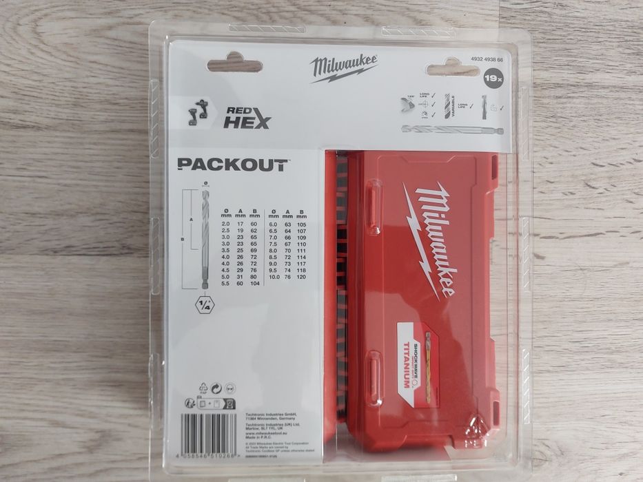 Set burghie milwaukee prindere hexagonala, red hex titanium