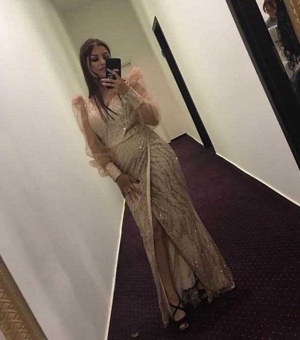 Rochie eleganta de seara, mărime S , 36 , purtata o singura data .