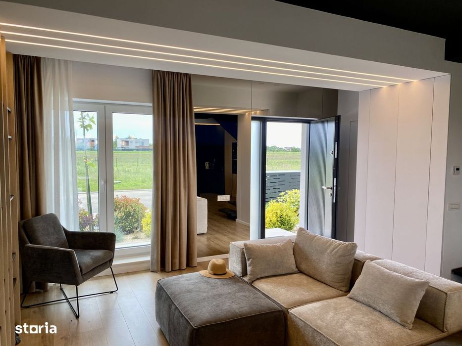 Vila noua cu bucatarie, cartier premium, padure, lac, centru Corbeanca
