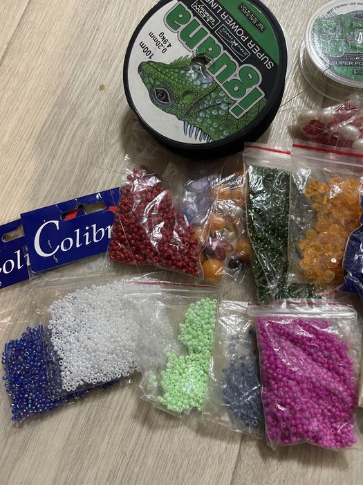 Бисер , набор для бисера, проволока , леска