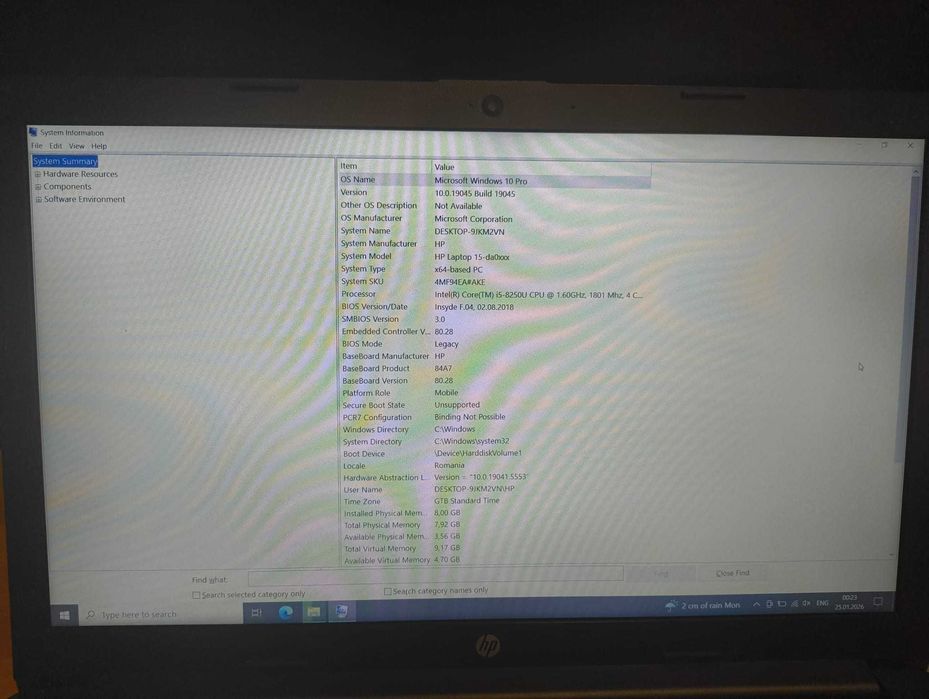 Laptop HP .Intel i5 8th gen . 240GB SSD . Nvidia 130mx 4GB . 8GB DDR4.