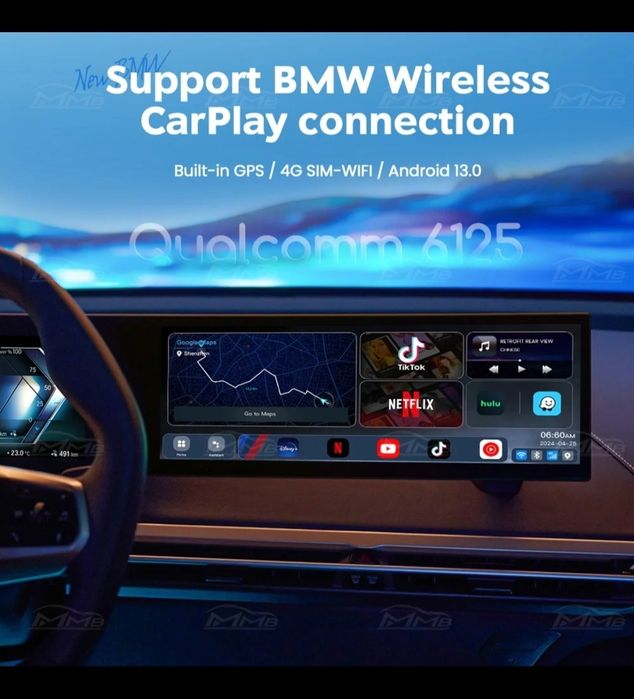 MMB 8GB+128GB Android 13 Wireless Carplay AI Video box for BMW