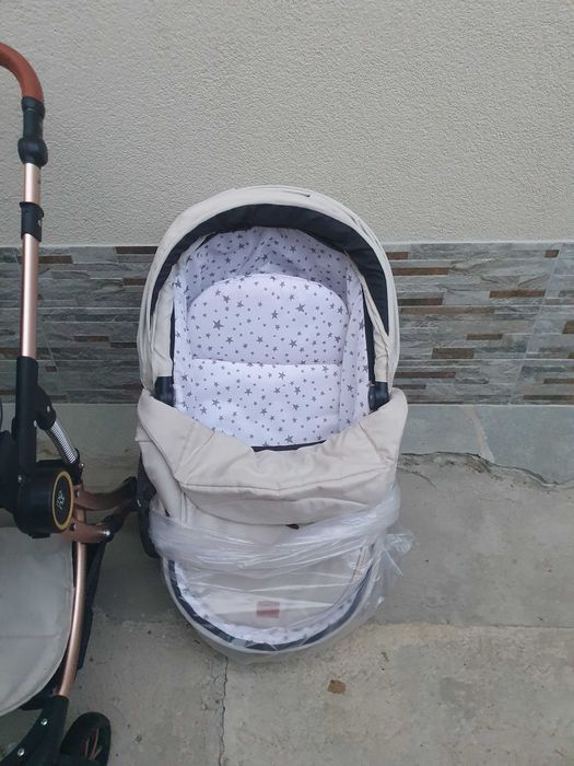 Комбинирана детска количка Moni - Polly 3 в 1, бежова