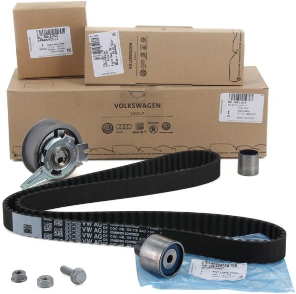 Kit distributie Audi A1 (8X), A3 (8V), A4 (8W), A5 (8F), Q5 (8RB); Seat Alhambra 2 (710), Leon 3 (5F), Arona (KJ); Skoda Yeti (5L), Rapid (NH), Superb 3 (3V); VW Tiguan 1 (5N), Golf 6 (517), Touran 2 (5T), 2.0 TDI, Original, 04L198119K