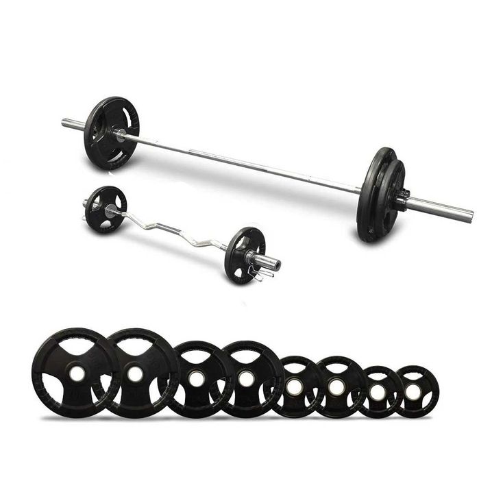 Сет Крив Лост, Прав Лост + 100 кг Дискове, Фитнес Комплект, Щанга