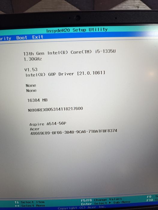 Laptop Acer aspire a514 56p 14inch Intel i5  1335u 16gb ddr5 ssd 512 gb