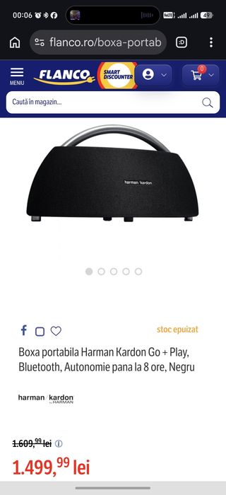 Harman Kardon GoPlay2 Impecabil, Boxa Bluethooth , Baterie Nouă Rezervă