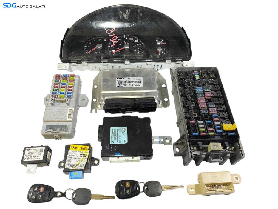 Kit Pornire Complet ECU Calculator Motor Panou Tablou Sigurante Chei Cheie CIP Imobilizator Kia Sorento 2.5 CRDI 2002 - 2009 Cod 39100-4A810 0281011579 4862400597 95600-3E600 BL-ICMAK-1351 95400-3E310 AK-1238 91160-3E070 [L7107]