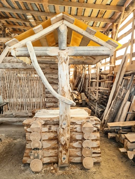 Сруб баня качели