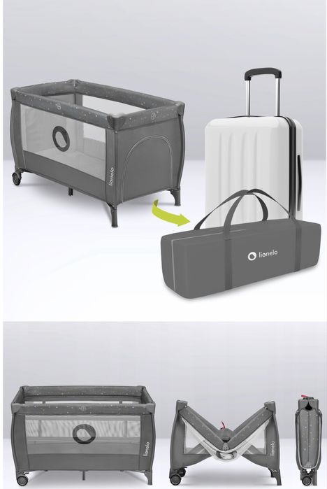 Patut pliant, Lionelo, 120 x 60 cm, plus saltea Cocos  bonus