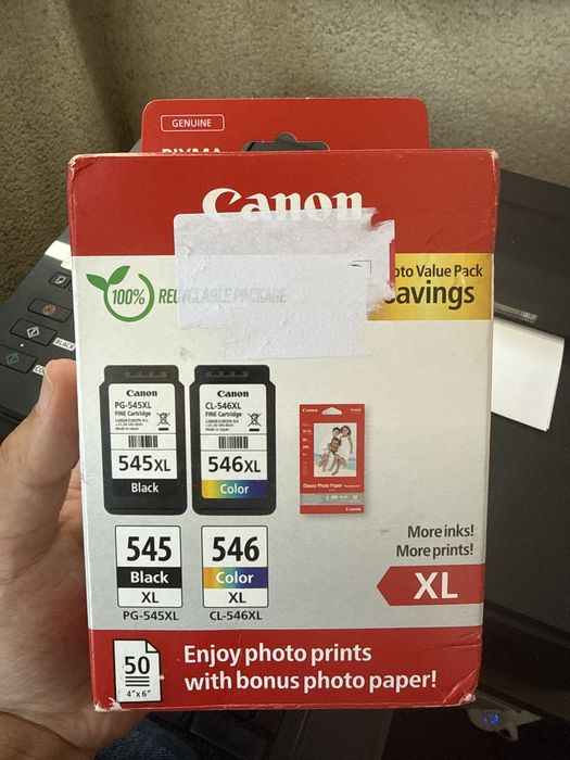 Canon PIXMA TS3150 + нови оригинални XL мастилници и цветна касета