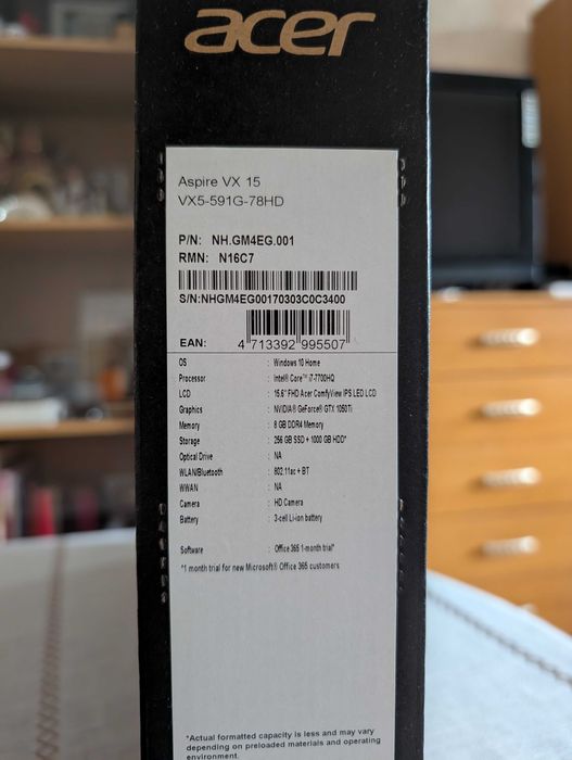 Лаптоп Acer Aspire VX 15 (VX5-591G-78HD)