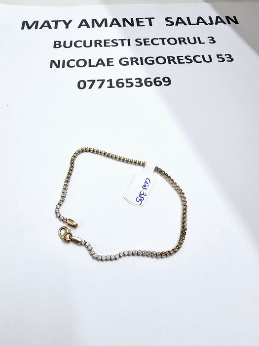 Vand bratara tenis din aur 14 k 2.72 g cod 385