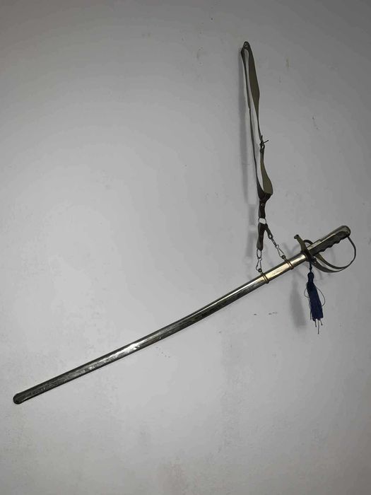 Panoplie sabie fier cu teaca si ham de piele