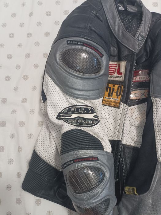 Geaca moto piele FLM race carbon