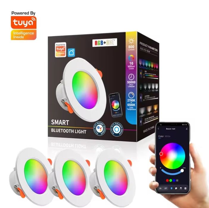 Set spot-uri led RGB plafon compatibil tuya