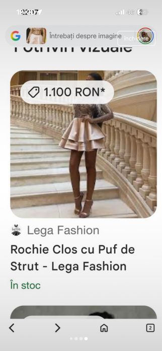 rochie clos cu puf de strut