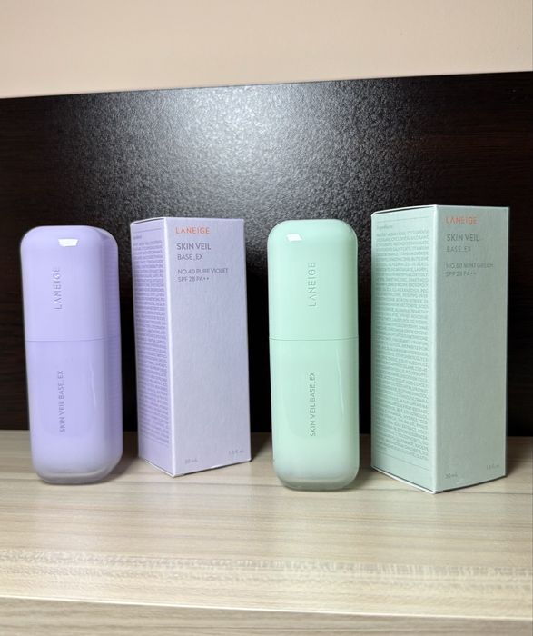 LANEIGE база за грим  Skin Veil Base_EX SPF 28 PA++ 30 ml - корейска козметика K-Beauty база за грим, primer, Pure Violet & Mint Green