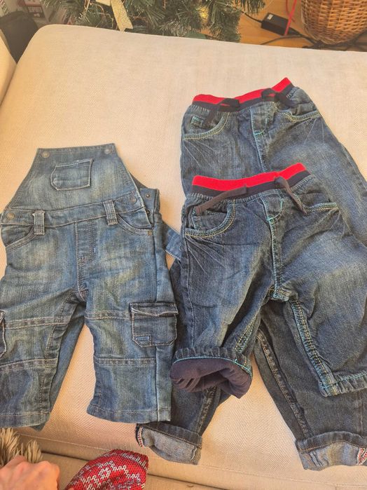 КОМПЛЕКТ: Зимен гащризон, Яке, подплатени дънки, риза Mayoral, 3м -6м