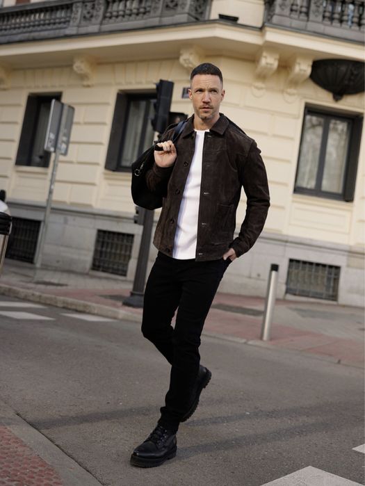 Dan Fox Apparel Leather Jacket мъжко кожено яке/естествена кожа -L