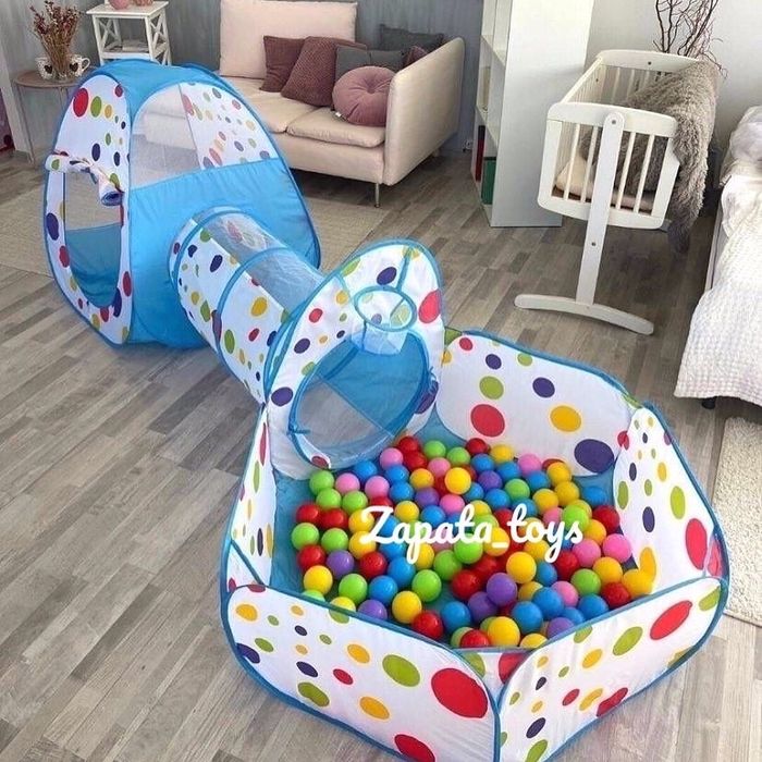 Сухой бассейн+палатка конус+тунель