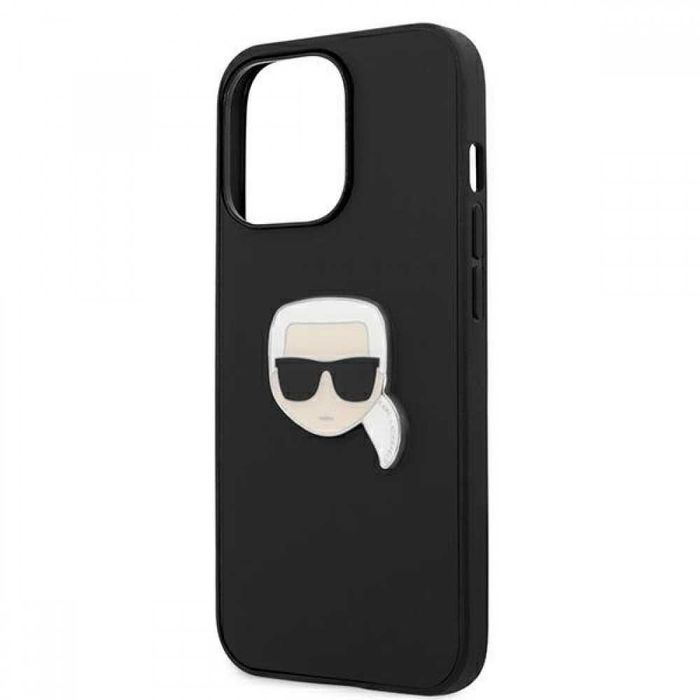 Гръб Karl Lagerfeld Leather Ikonik Karl`s Head Metal за iPhone 13, iPhone 13 Pro, iPhone 13 Pro MAX