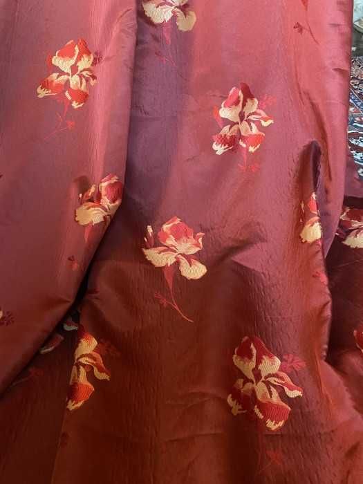 Superb set draperii-brand de lux-jacquard nobil cu țesatură mătase-Franta