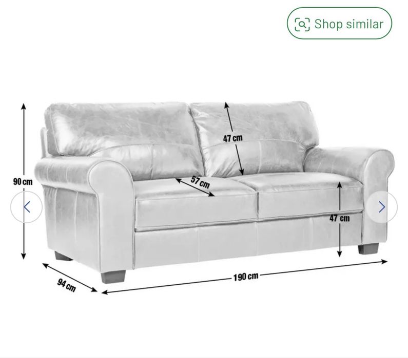 Canapea din piele cu 3 locuri Argos Home Salisbury -