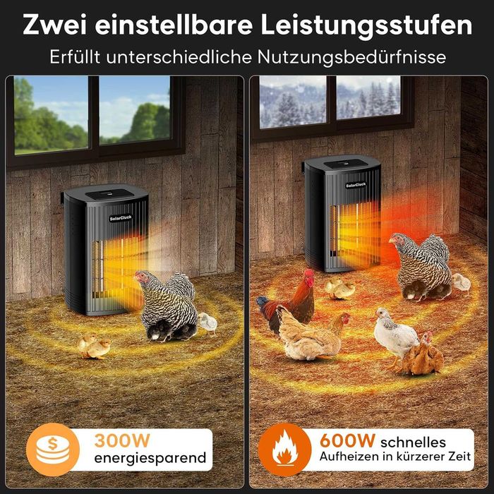 SolarCluck нагревател за кокошарник 300/600 W