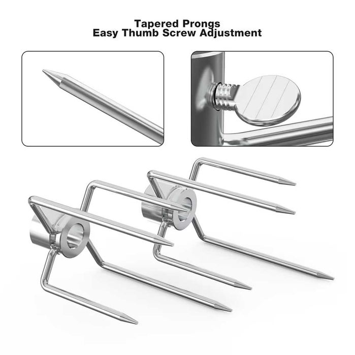 furculițe pentru rotiserie cu două capete – Set de furculițe