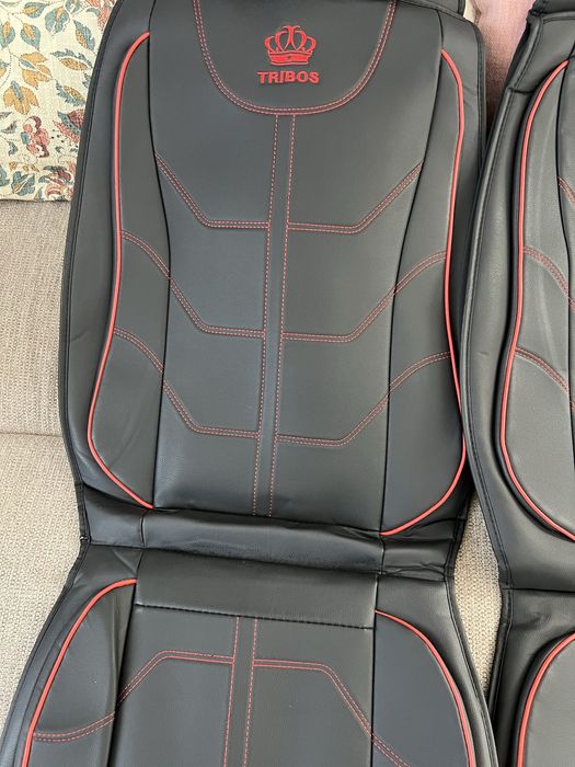 Huse auto Skoda Confort Negre + Roșu