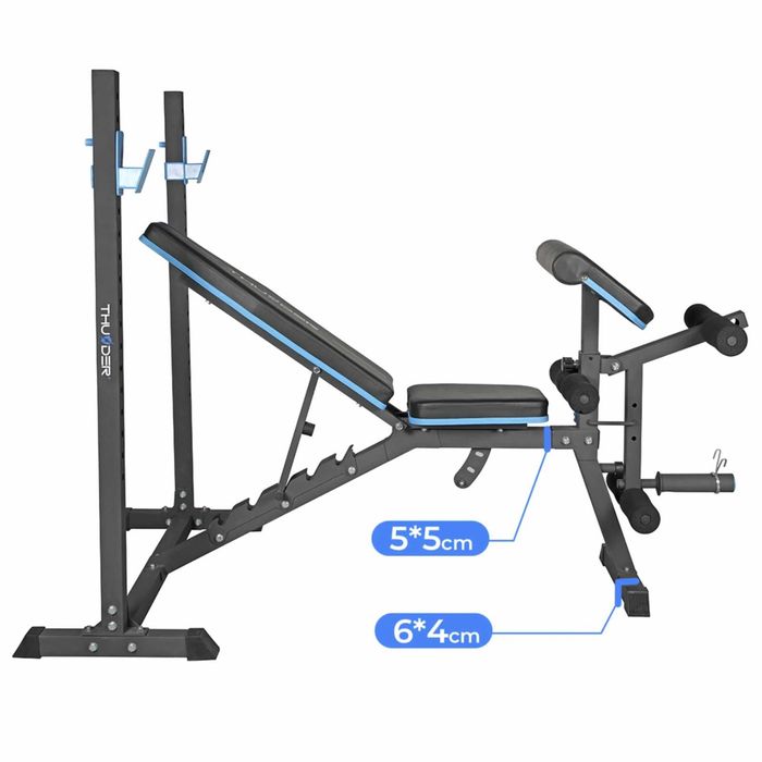 Bancă Fitness Multifuncțională cu Suport Haltere și Presă Picioare