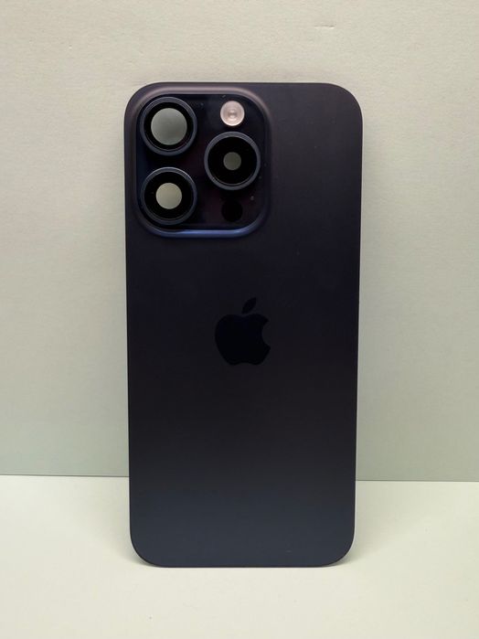Sticla capac carcasa spate compatibila iPhone 15 Pro Blue Albastru