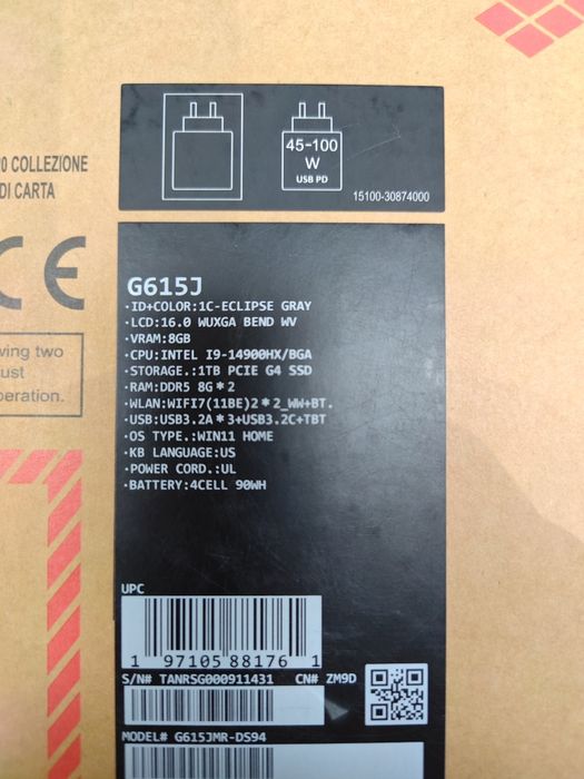 Asus RoG Strix G16 0pe box