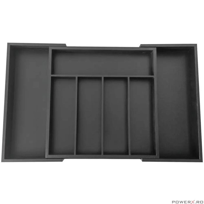 Cutie pentru tacamuri din bambus, cu 7 compartimente, pentru sertar,