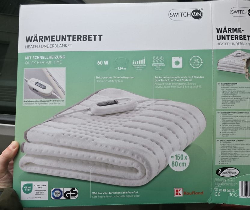 Saltea electrică încălzită 150x80 cm, 6 trepte, ca nouă