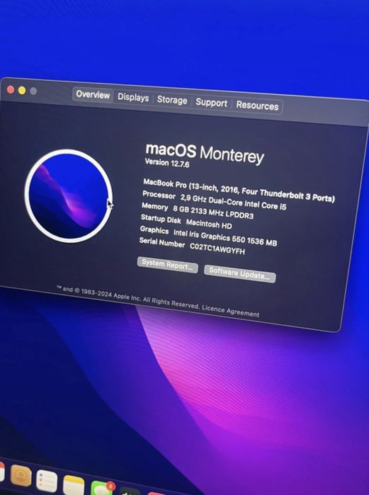 Laptop Macbook Pro Touchbar 2016 stare buna