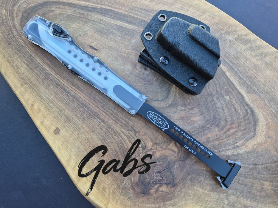 Автоматичен нож Microtech Halo6  2026,прозрачен корпус