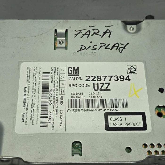 Unitate CD Player auto Opel Meriva B facelift