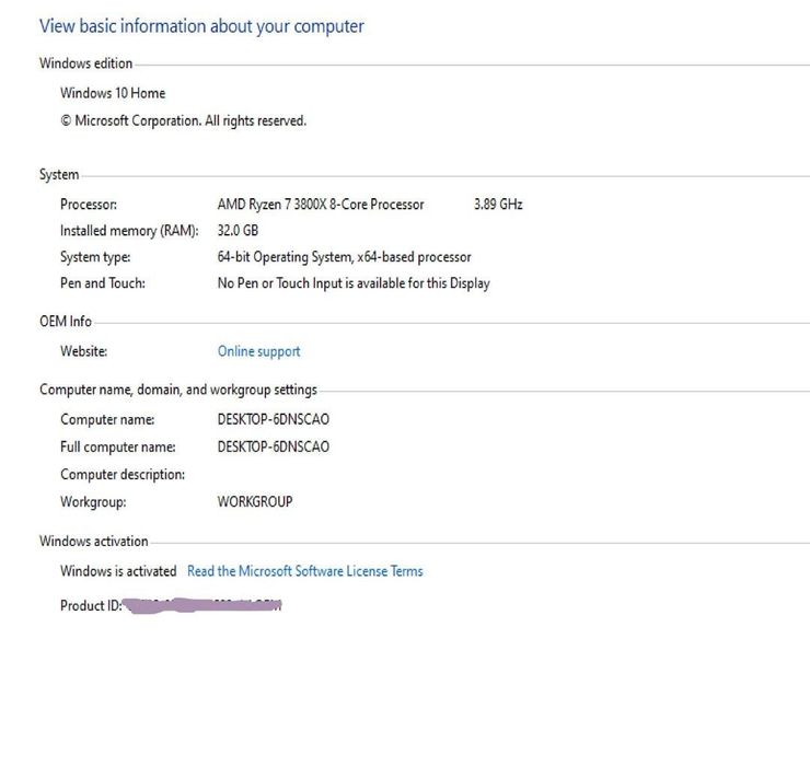 Pc mid-high Gaming RTX 3080