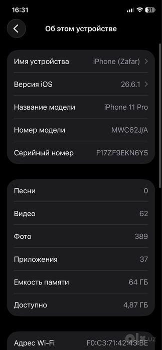 Iphone 11 pro 64gb sotiladi