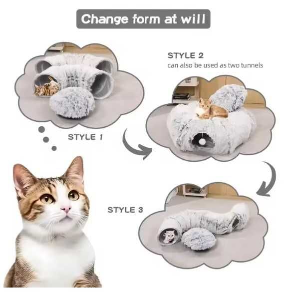 Топло легло и Тунел за котки 2 в 1 * Игра и уют * Къща Хралупа