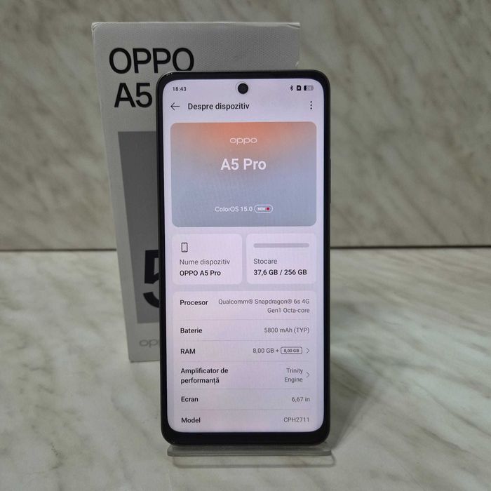 Telefon OPPO A5 Pro 5G Maro 256/8gb ca Nou Cutie Zeus Amanet 34914