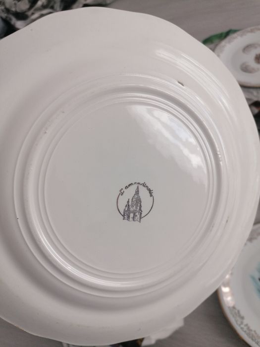 Farfurii portelan limonges, bavaria l'amandinoise foite aur