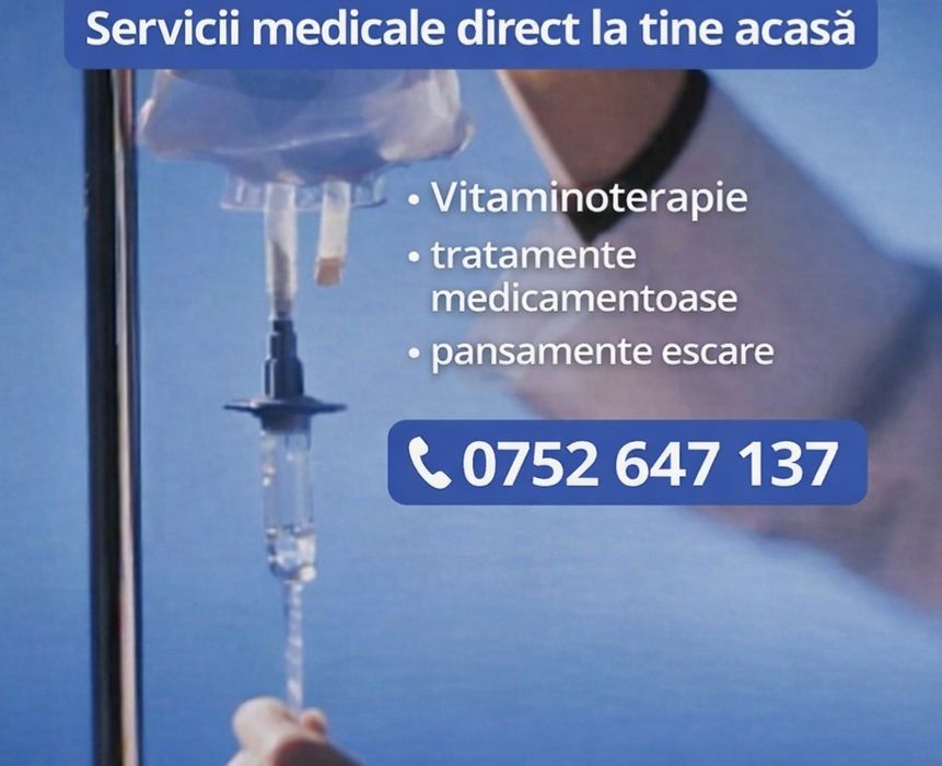 Asistență medicală în Galați la domiciliu.Perfuzii,pansamente escare.