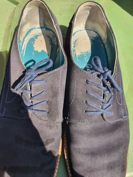 Pantofi eleganti barbat piele intoarsa bleumarin 43