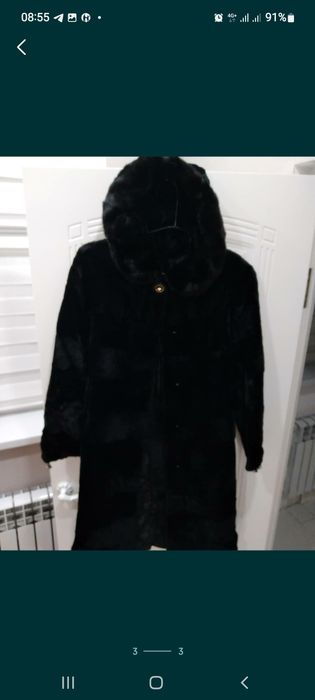 Шуба мутон с норкой