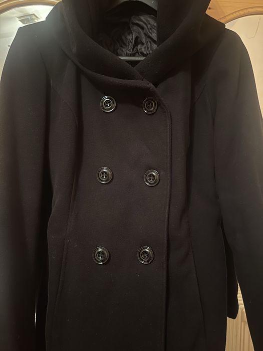 Дамско черно палто
